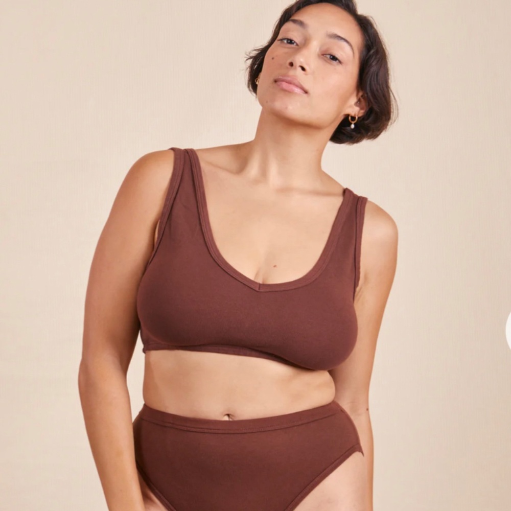 2 size small Bug Bud Press bralettes. Brand new! Brown & pink